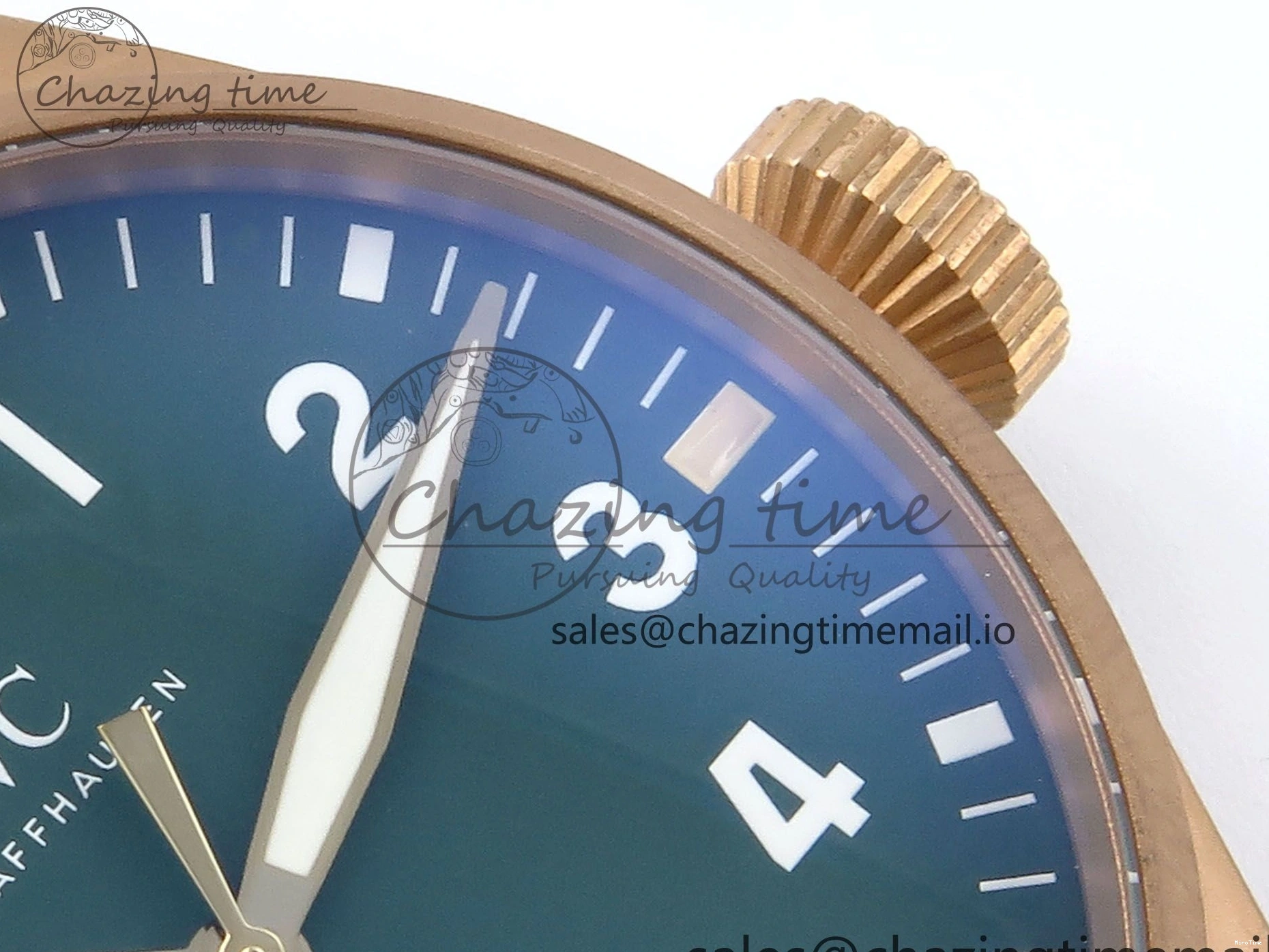 MIROTIME 0307 Durable Big Pilot IW329702 M+F 1:1 Best Edition Green Dial on Green Leather Strap MY 7006